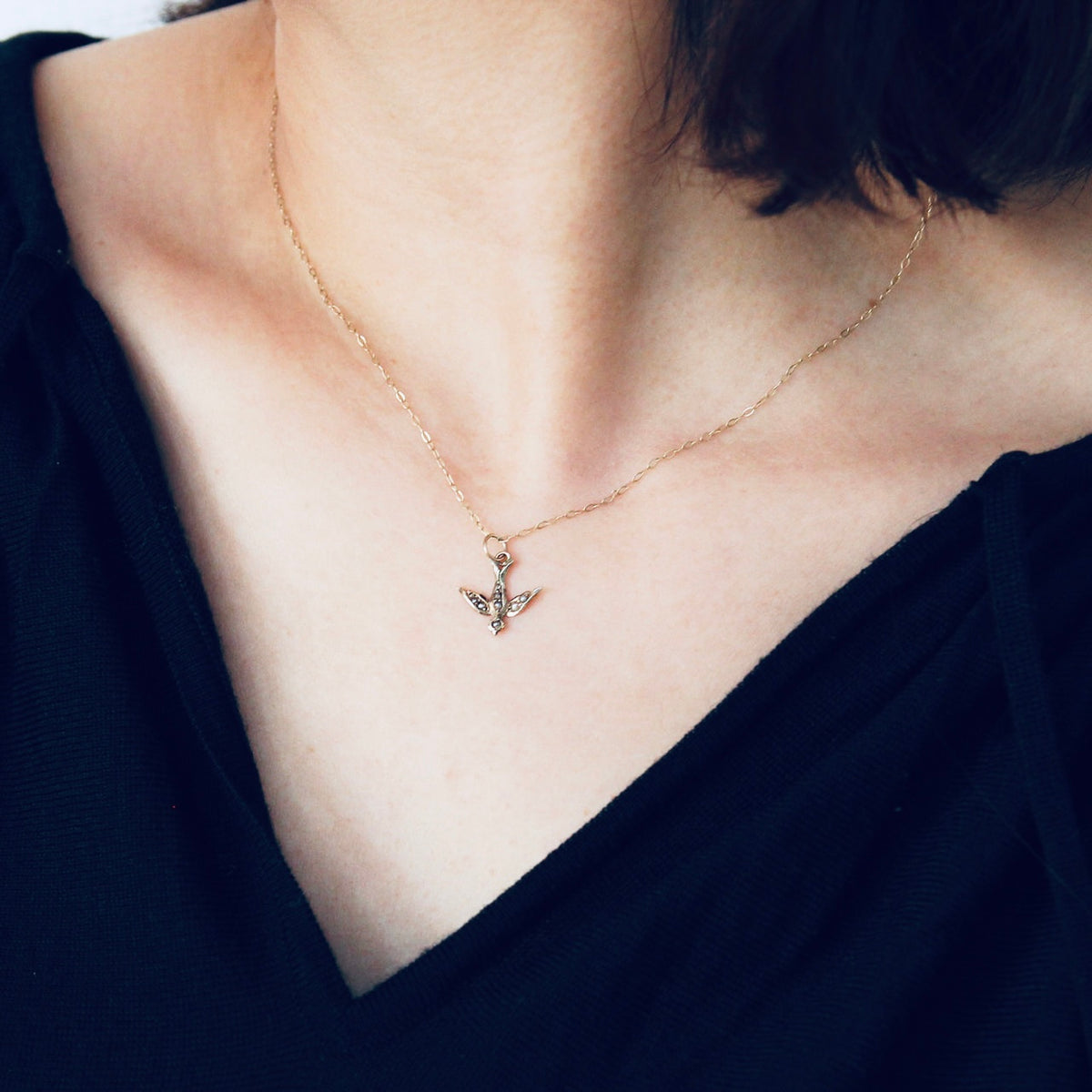C.1880s Pearl Swallow Pendant / ヴィクトリアン・スワロー