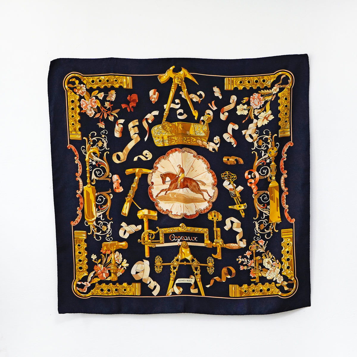 HERMES PARIS スカーフ C.1998 HERMES Silk Scarf / エルメス・シルクスカーフ(Copeaux