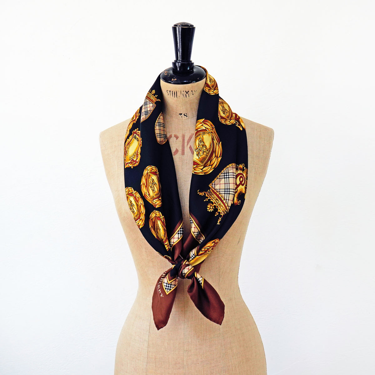 Vintage Burberry Silk Scarf / 90年代バーバリースカーフ 