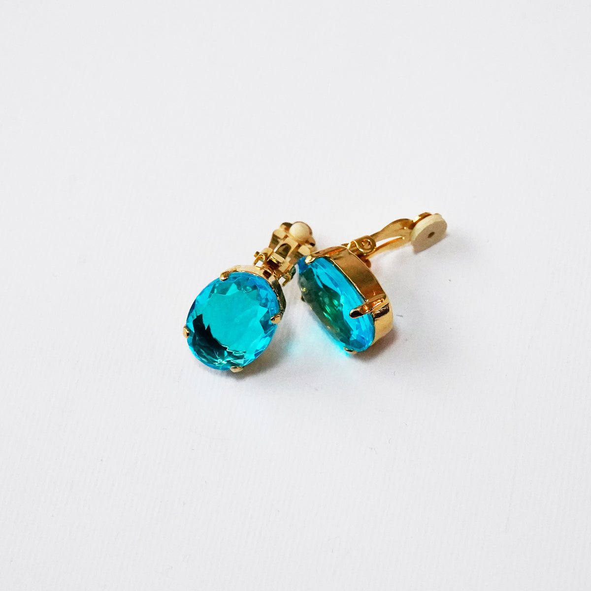 Dead Stock Blue Oval Earring / デッドストック・オーバルイヤリング(Aqua)