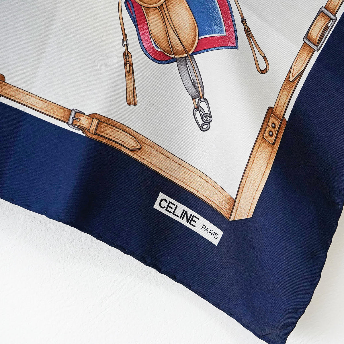 C1980s CELINE silk scarf “Champion Horses” / セリーヌ・シルク