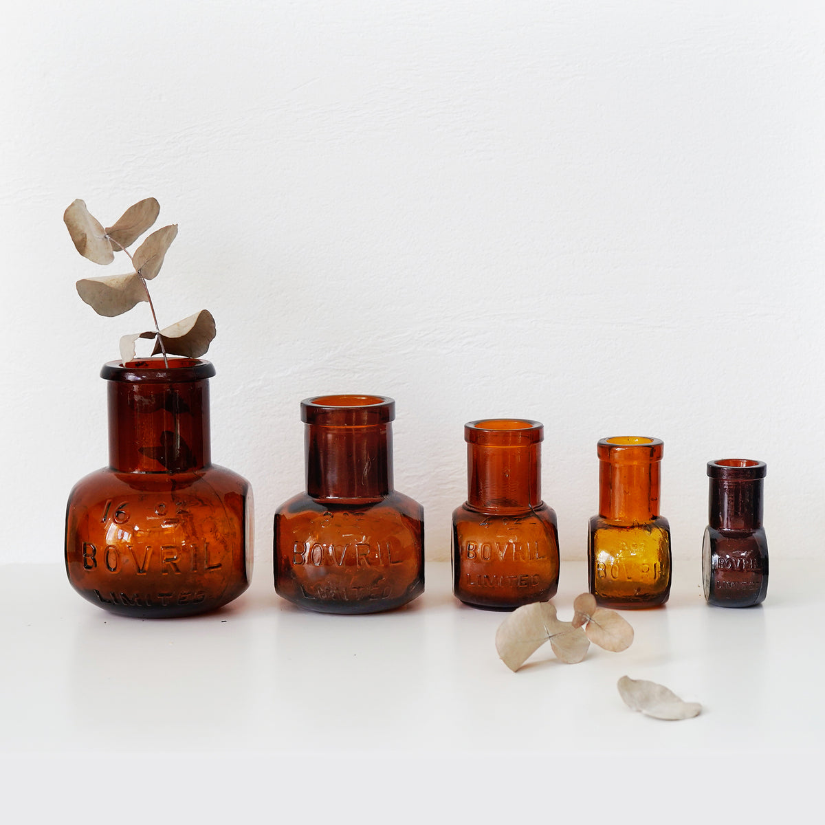 C.1920s BOVRIL Amber Glass Bottles / アンティーク・アンバーグラスボトル (個別売り)