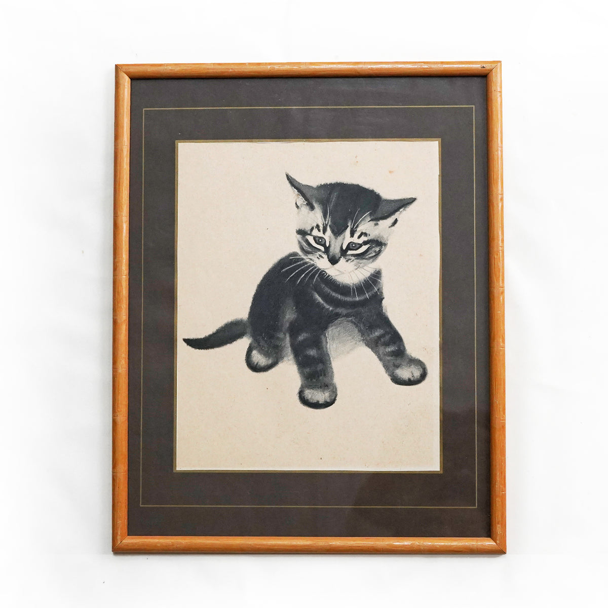 フランス アンティーク 猫 cat 絵画 フレームいり - コレクション