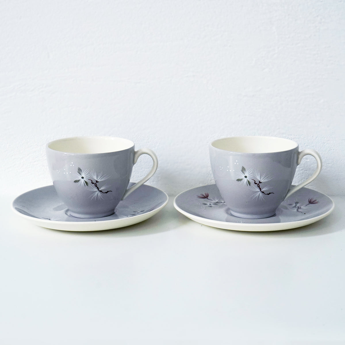 Royal Doulton Cup & Saucer / 英国 ロイヤルドルトン カップ＆ソーサー２客セット (Frost Pine)