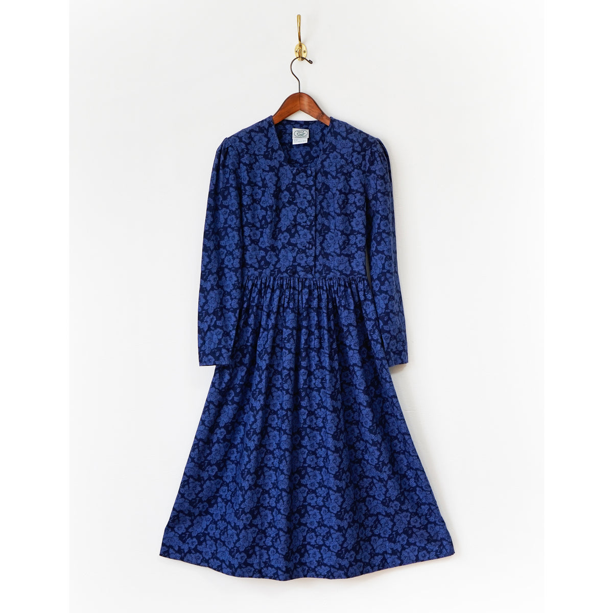 1980s Laura Ashley double front Dress /ヴィンテージ・ローラアシュレイ・ドレス(blue)