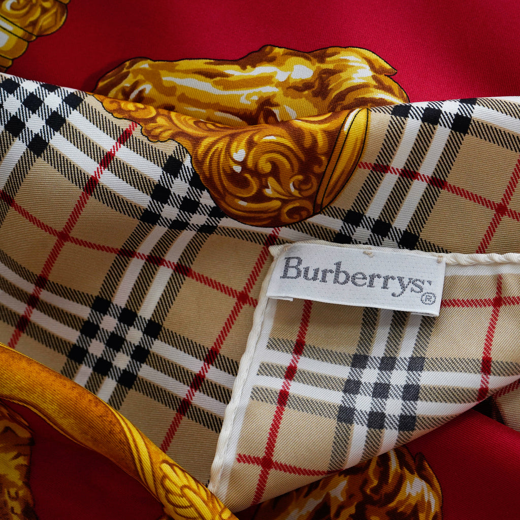 Burberrys ヴィンテージ スカーフ シルク製 Vintage Burberrys Silk Scarf / バーバリー・シルクスカーフ(Canes