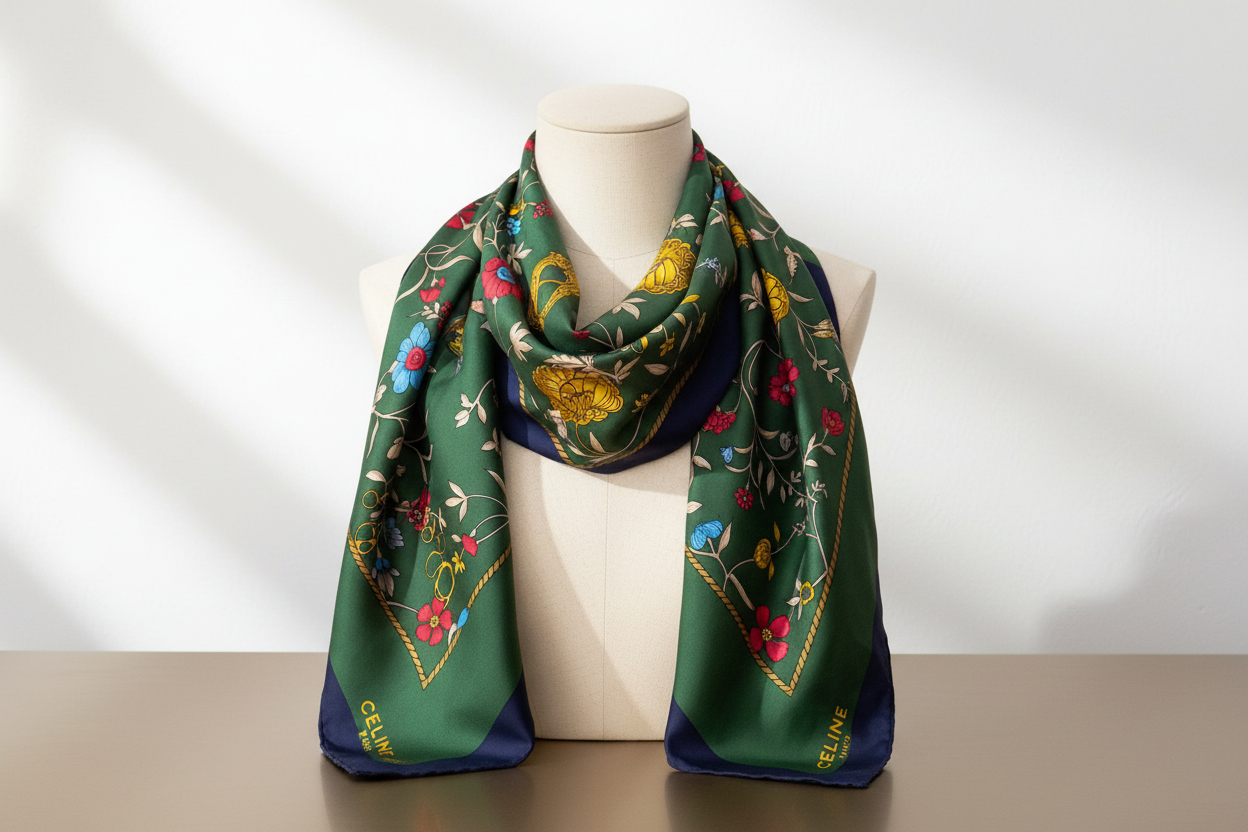 Vintage CELINE Silk Scarf / セリーヌ・シルクスカーフ Vintage CELINE Silk Scarf / セリーヌ・シルクスカーフ
