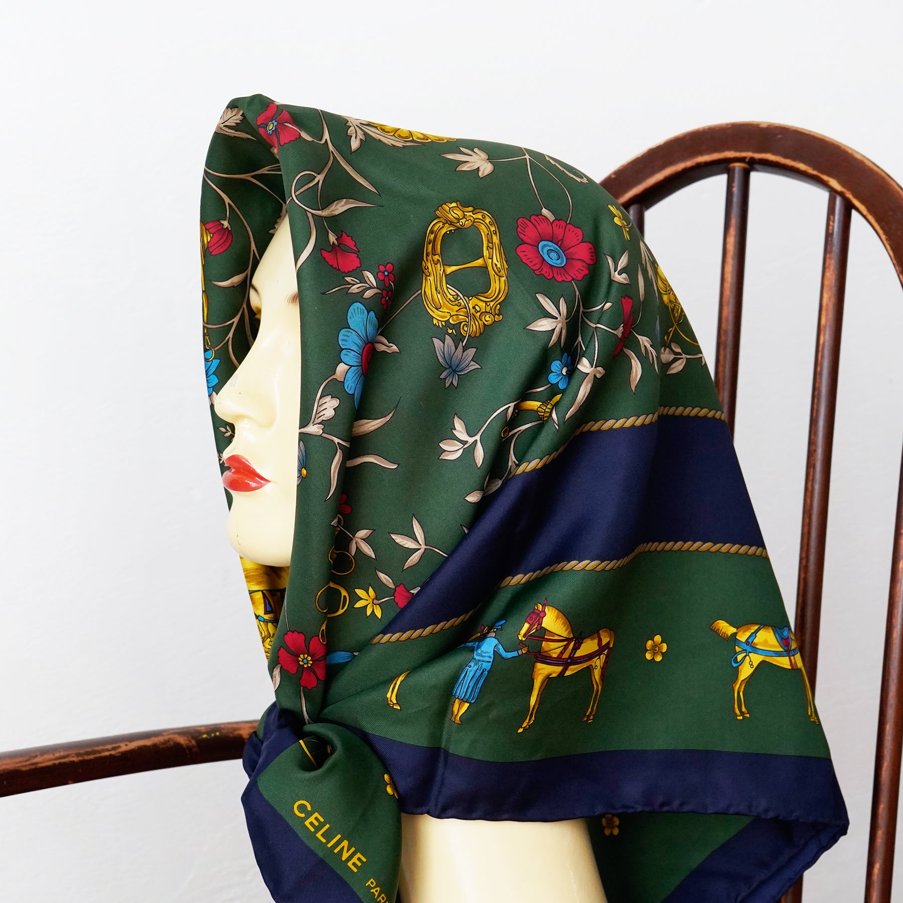 Vintage CELINE Silk Scarf / セリーヌ・シルクスカーフ 