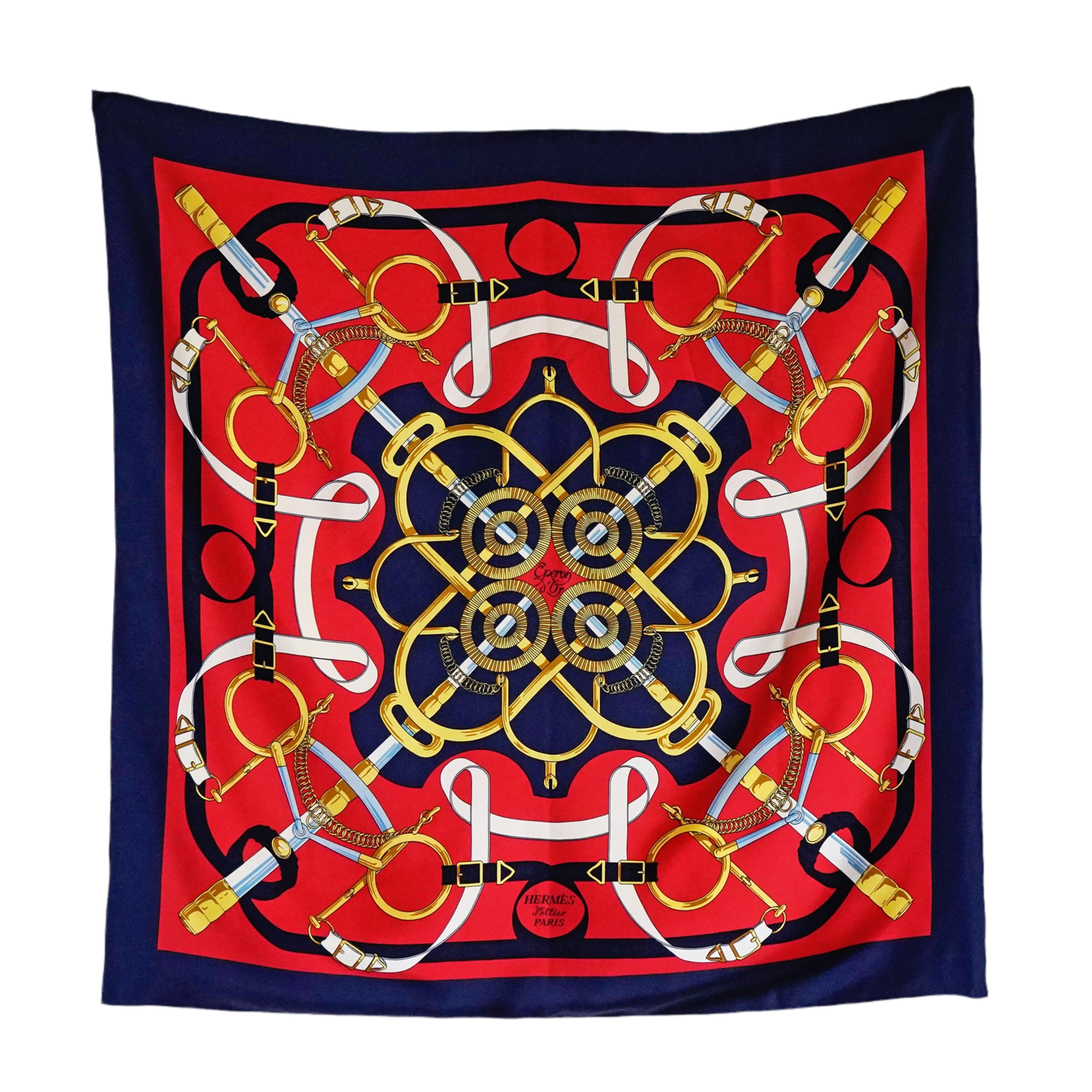 HERMES アートワーク シルクスカーフ Vintage HERMES Silk Scarf / エルメス・シルクスカーフ(Eperon