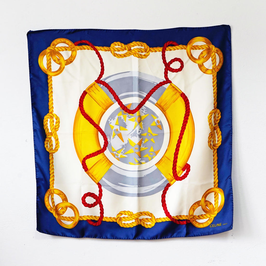 C1980s CELINE silk scarf “Champion Horses” / セリーヌ・シルク