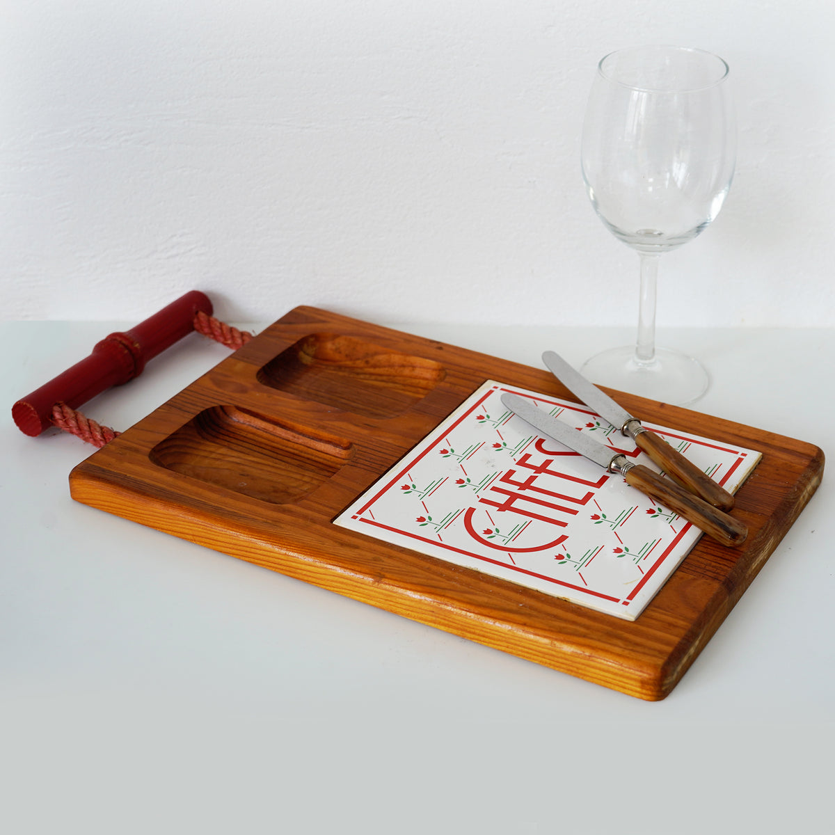 1970s Vintage Cheese Board with Rope Handle / ポルトガル製 ヴィンテージ チーズボード(che
