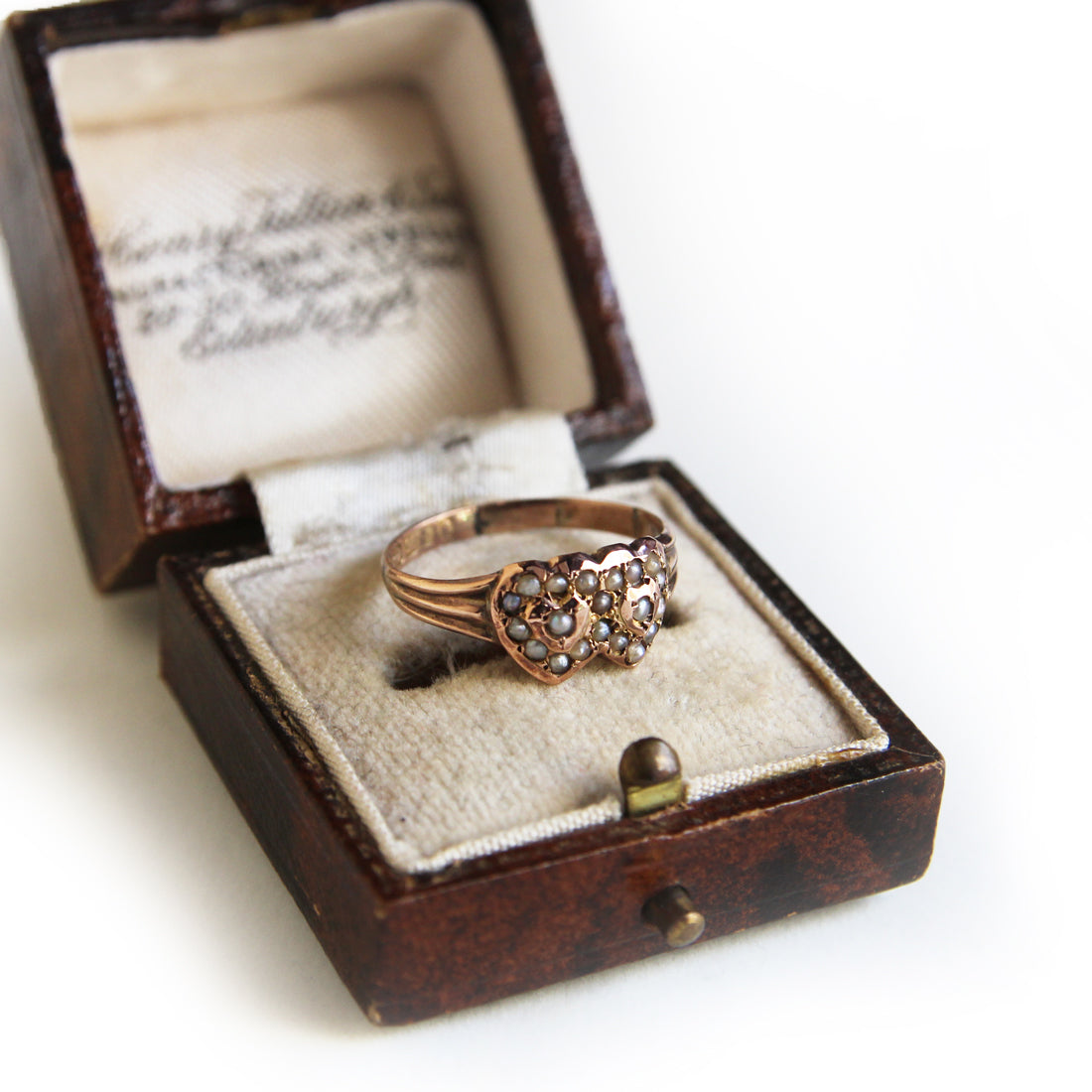 1884 Pearl & Double Heart Ring / アンティーク・ダブルハートリング(K9)